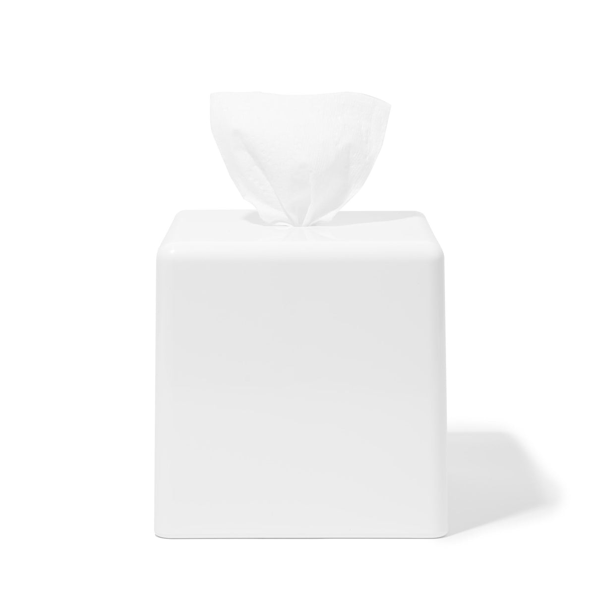 White square box with a white hood on a white background