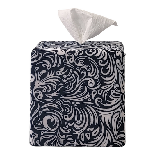 1 Navy Blue and White Swirl AchooCover