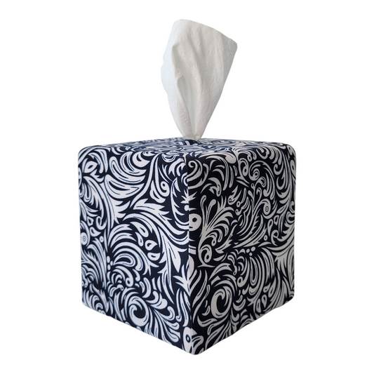 1 Navy Blue and White Swirl AchooCover