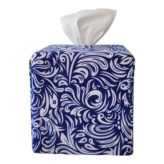 2 Royal Blue and White Swirl AchooCover