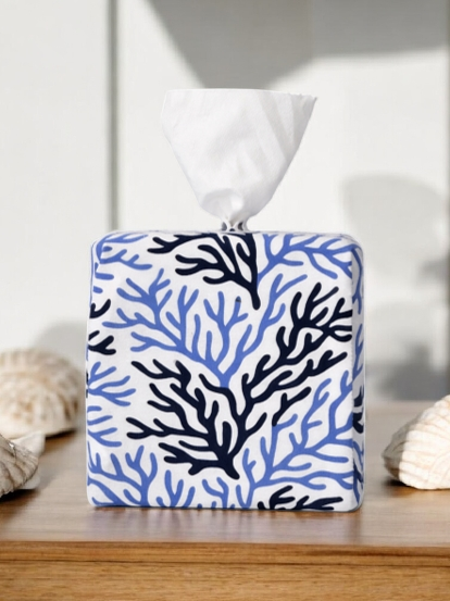Cape Cod Coral AchooBox Rolled Tissue Dispenser on wooden surface