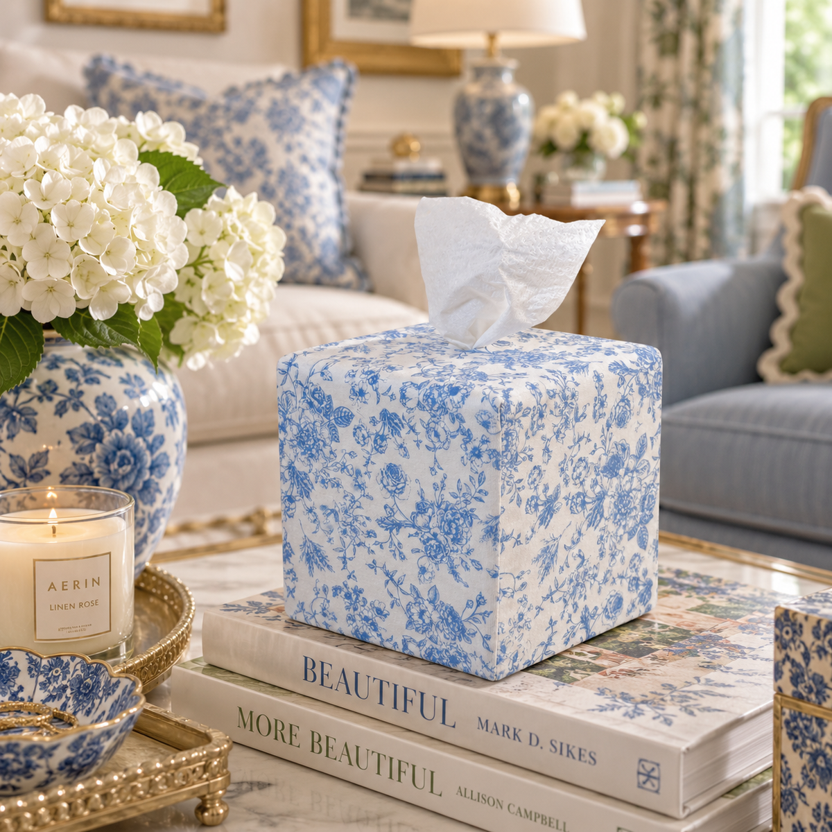 French Blue Heirloom Toile AchooCover