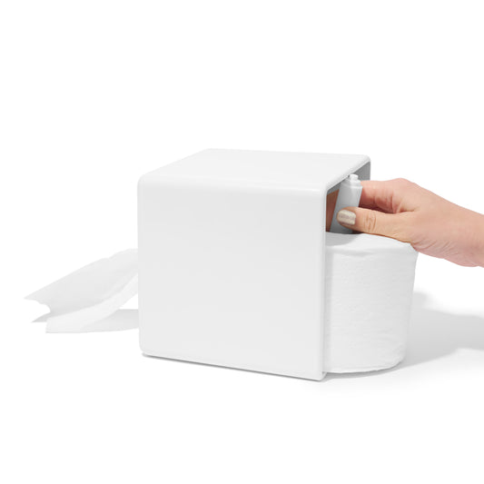 AchooBox Rolled Tissue Dispenser - Brilliant White