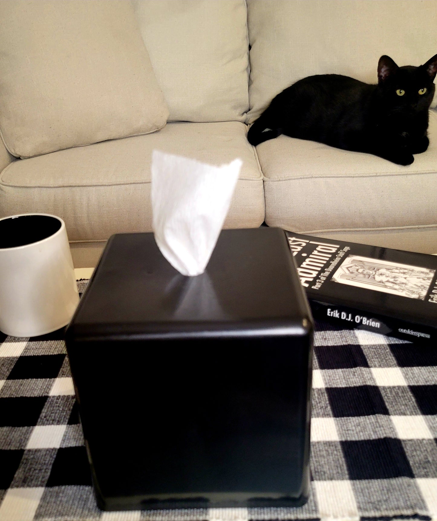 AchooBox Rolled Tissue Dispenser - Bold Black